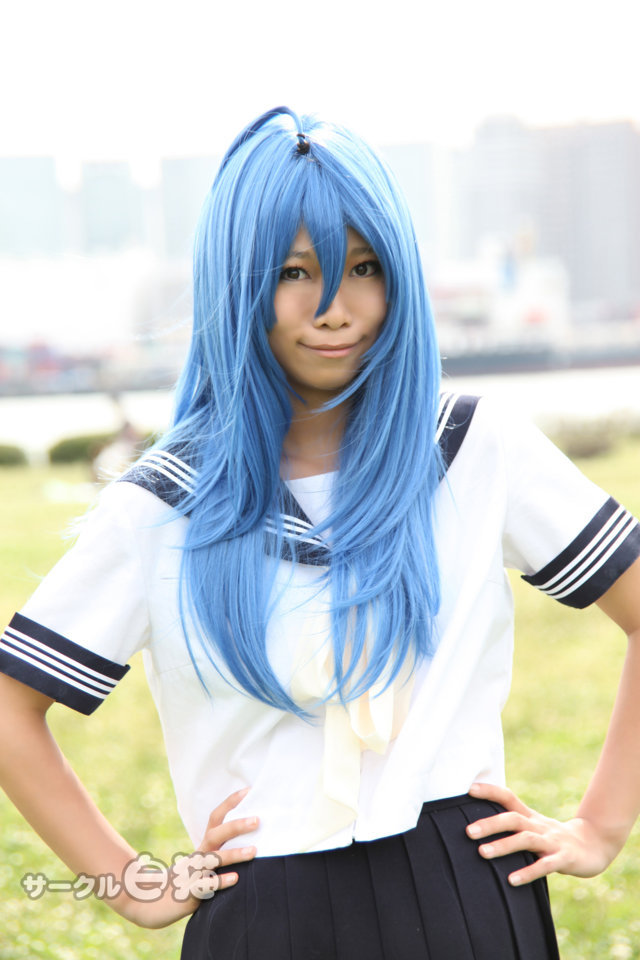 Izuriha Kagari - Natural Girl Cosplayer Kagari Dehai feat. Konata Izumi Summer Uniform Love Star (Lucky Star) (18)